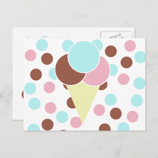 Benutzerdefinierte Niedliche Eiscreme Postkarte (Vorne/Hinten)