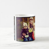 Benutzerdefinierte Niedliche Familie 2 FotoCollage Kaffeetasse (Mittel)