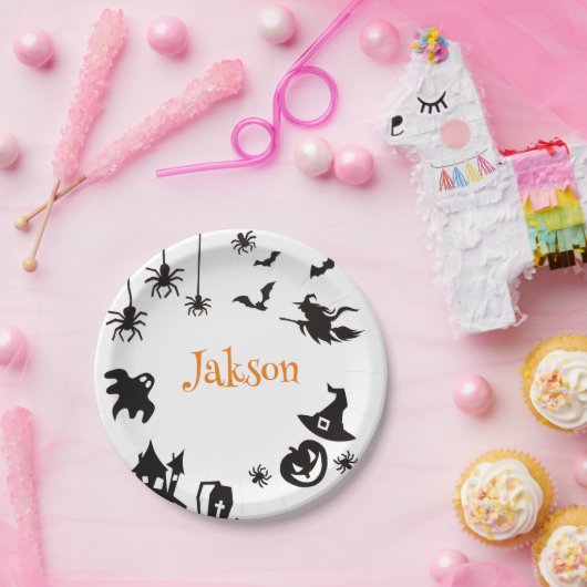 Benutzerdefinierte Niedliche Halloween Name Paper- Pappteller (Party)