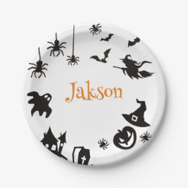 Benutzerdefinierte Niedliche Halloween Name Paper- Pappteller