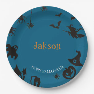 Benutzerdefinierte Niedliche Halloween Name Paper- Pappteller