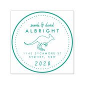 Benutzerdefinierte Niedliche Kangaroo-Linie Zeichn Permastempel (Design)