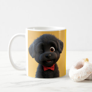 Benutzerdefinierte Niedliche Schwarze Welpe Tasse 