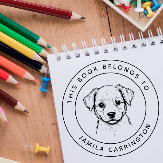 Benutzerdefinierte Niedliche Welpe Dieses Buch geh Permastempel