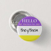 Benutzerdefinierte Nonbinary Hello Meine Pronomen Button (Vorne & Hinten)