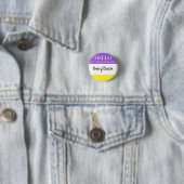 Benutzerdefinierte Nonbinary Hello Meine Pronomen Button (Beispiel)