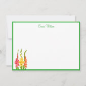 Benutzerdefinierte Note Card-Gladiolus Mitteilungskarte (Vorderseite)