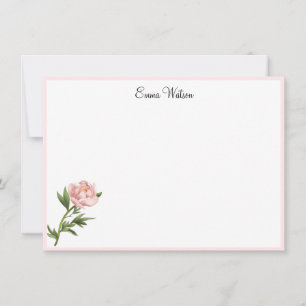 Benutzerdefinierte Note Card Peony Mitteilungskarte