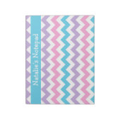 Benutzerdefinierte Notepad, Blau, Rosa, Mauve-Chev Notizblock (Rotiert)
