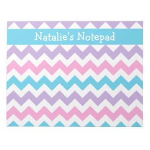 Benutzerdefinierte Notepad, Blau, Rosa, Mauve-Chev Notizblock