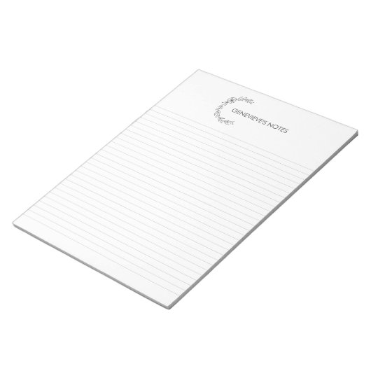 Benutzerdefinierte Notepad-Uni mit Blumenlogo Notizblock (angewinkelt)