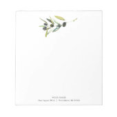 Benutzerdefinierte Notepad-Wasserfarben-Olivenzwei Notizblock (Vorderseite)