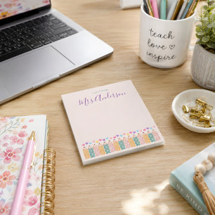 Benutzerdefinierte Notiz Von Cute Crayon Lehrer No Notizblock