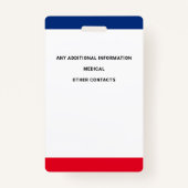 Benutzerdefinierte Notrufnummer des Fotos für Kind Ausweis (Rückseite)