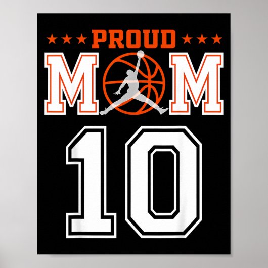 Benutzerdefinierte Nummer 10 Stolze Baseball-Mutte Poster (Vorne)