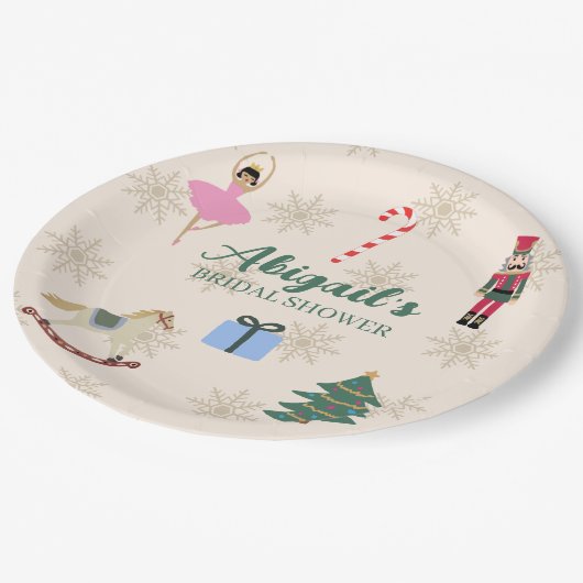 Benutzerdefinierte Nussknacker-Illustration Brautp Pappteller (Schrägansicht)