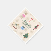 Benutzerdefinierte Nussknacker-Illustration Brautp Serviette (Ecke)