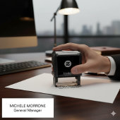 Benutzerdefinierte Office-Briefmarke mit Name und Permastempel