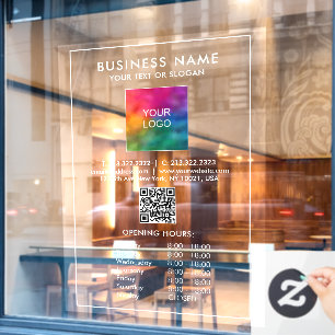 Benutzerdefinierte Öffnungszeiten QR-Code Geschäft Fensteraufkleber