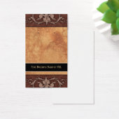 Benutzerdefinierte Ohrkarten Brown Vintag Damask (Schreibtisch)