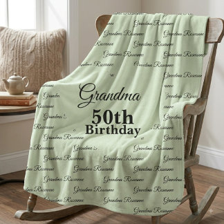 Benutzerdefinierte Oma 50. Geburtstag personalisie Sherpadecke