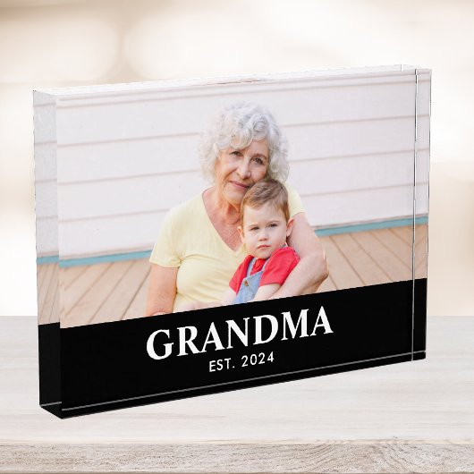 Benutzerdefinierte Oma Etabliert Modern Bold Fotoblock