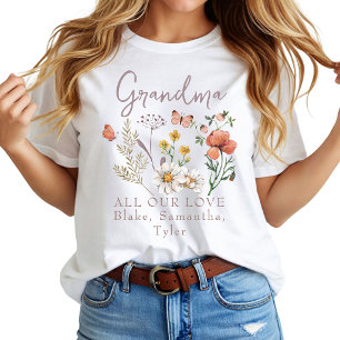 Benutzerdefinierte Oma Wildblumen T-Shirt