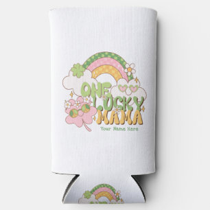 Benutzerdefinierte One Lucky Mama Retro Groovy Selters Dosenkühler
