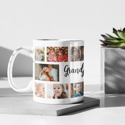 Benutzerdefinierte Opa 18 Fotocollage Kaffeetasse
