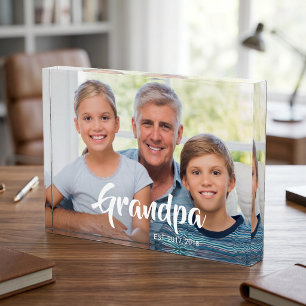 Benutzerdefinierte Opa Etablierte Moderne Schrift Fotoblock