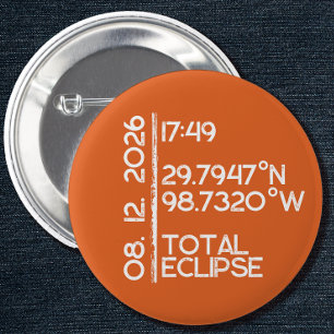 Benutzerdefinierte Orange 2026 Sonnenfinsternis Button