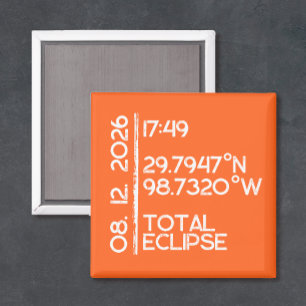 Benutzerdefinierte Orange 2026 Sonnenfinsternis Magnet