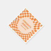 Benutzerdefinierte Orange Checkerboard-Graduierung Serviette (Ecke)