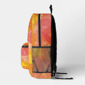 Benutzerdefinierte Orange farbenfrohe geometrische Bedruckter Rucksack (Rechts)