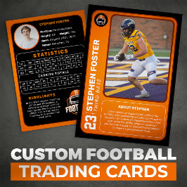 Benutzerdefinierte Orange Football Trading Card Fo Telefonnummerkarte