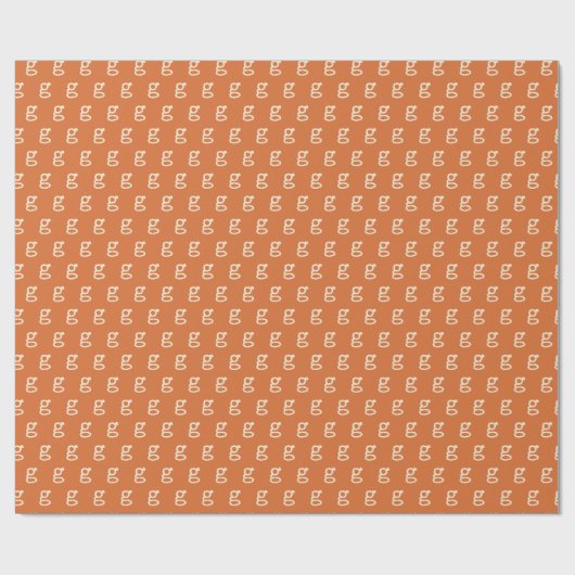 Benutzerdefinierte Orange Initial Monogram Retro S Geschenkpapier (Flach)
