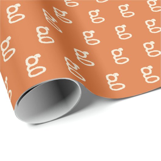 Benutzerdefinierte Orange Initial Monogram Retro S Geschenkpapier (Rolleneckpunkt)