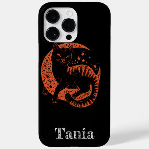 Benutzerdefinierte Orange-Katze auf schwarz Case-Mate iPhone 14 Pro Max Hülle