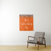 Benutzerdefinierte Orange & Silber Geburtstagsfeie Wandteppich (Beispiel)