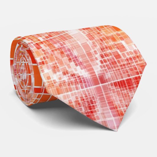 Benutzerdefinierte orangefarbene Blöcke mit Logo Krawatte (Gerollt)