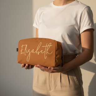 Benutzerdefinierte orangene Schminktasche für Mädc Waschbeutel