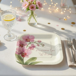 Benutzerdefinierte Orchideen-Blumensträuße Pappteller