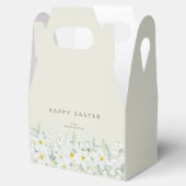 Benutzerdefinierte Ostermeldung Weiße Flora-Grenze Geschenkschachtel (Geöffnet)