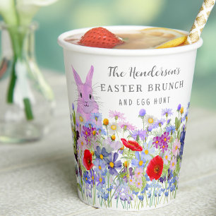 Benutzerdefinierte Ostern Brunch Eiersuche Rosa Ha Pappbecher