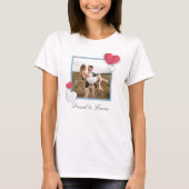 Benutzerdefinierte Paare Foto Name Text Personalis T-Shirt (Vorderseite)