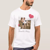 Benutzerdefinierte Paare Foto Name Text Personalis T-Shirt (Vorderseite)