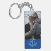 Benutzerdefinierte Paare Foto Nautical Anchor Init Schlüsselanhänger (Vorderseite links)