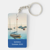 Benutzerdefinierte Paare Foto Nautical Anchor Init Schlüsselanhänger (Rückseite)