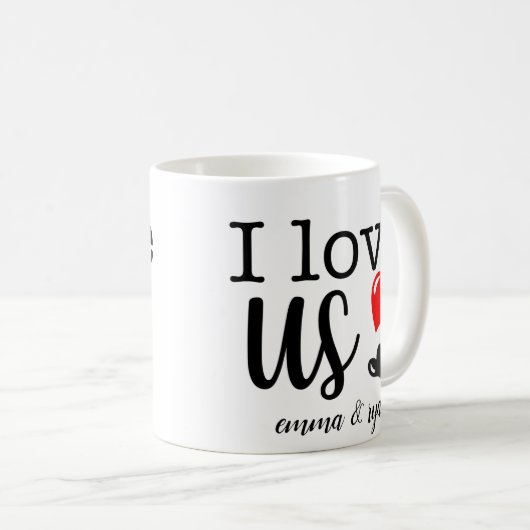 Benutzerdefinierte Paare I Liebe uns Tasse (VorderseiteRechts)