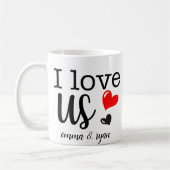 Benutzerdefinierte Paare I Liebe uns Tasse (Links)